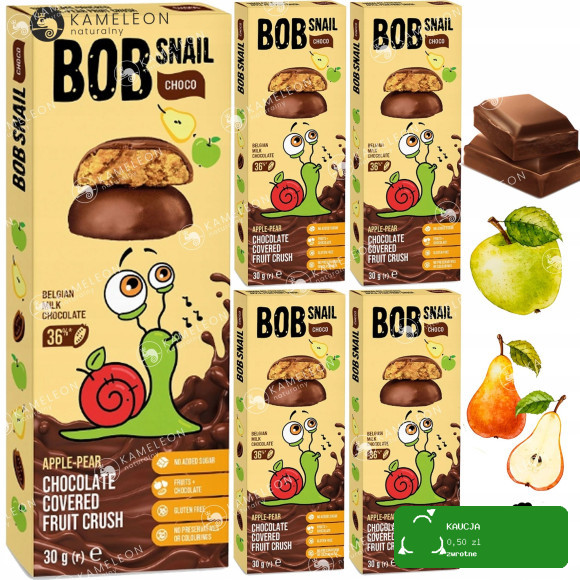 BOB SNAIL PRZEKĄSKA W CZEKOLADZIE GRUSZKA 30g x5 / WIELOPAK