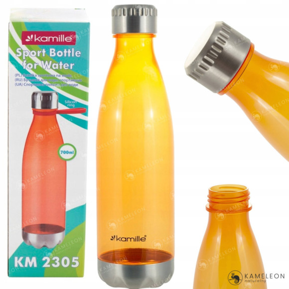 BUTELKA BIDON SHAKER na WODĘ NAPOJE TWORRZYWOW 700ml Kamille POMARAŃCZOWA BUTELKA BIDON SHAKER na WODĘ NAPOJE TWORRZYWOW 700ml Kamille POMARAŃCZOWA