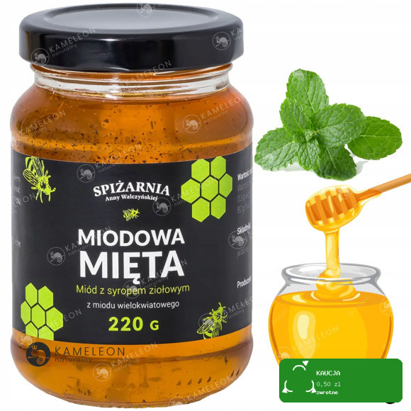 ZESTAW MIODÓW MIÓD SMAKOWY mix 5szt CYNAMON IMBIR RÓŻA LAWENDA MIĘTA 1,1KG