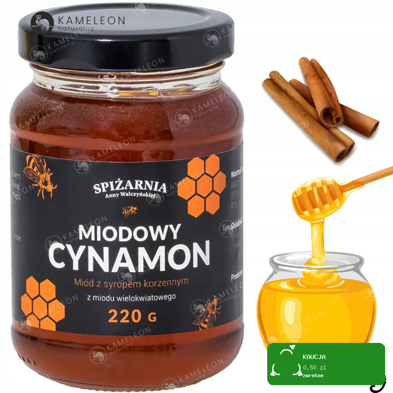 ZESTAW MIODÓW MIÓD SMAKOWY mix 5szt CYNAMON IMBIR RÓŻA LAWENDA MIĘTA 1,1KG