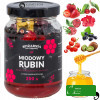 ZESTAW MIODÓW Z BAKALIAMI OWOCAMI: MIODOWE LAWENDA RUBIN BURSZTYN 620G 3szt