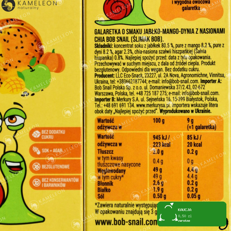BOB SNAIL JELLY 27g mix 8szt / ZESTAW