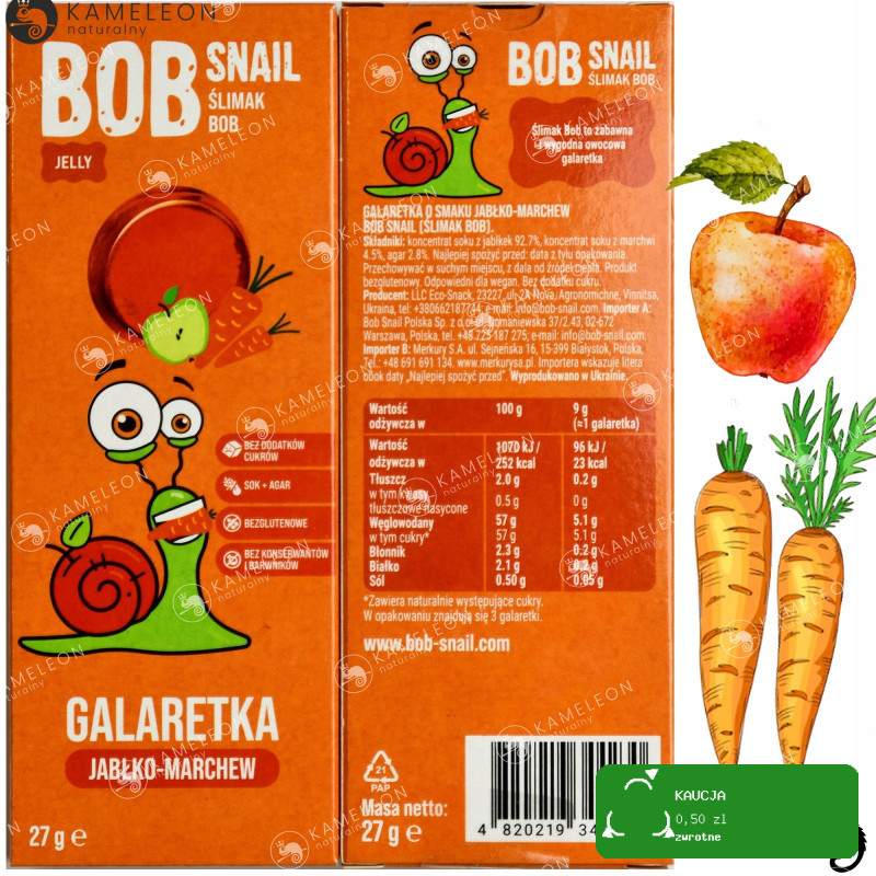 BOB SNAIL JELLY 27g mix 8szt / ZESTAW