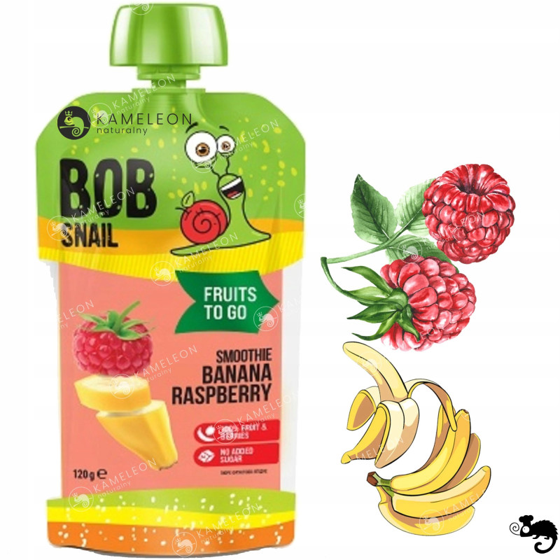 BOB SNAIL ŚLIMAK BOB MUS bez CUKRU smoothie BANAN MALINA 120G x12 1,44KG