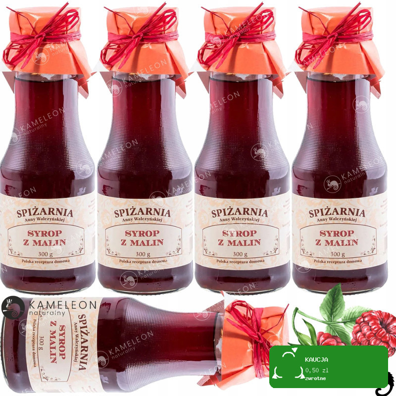 SYROP Z MALIN MALINOWY SOK MALINY SPIŻARNIA Anny Walczyńskiej 300ml x5 1,5L