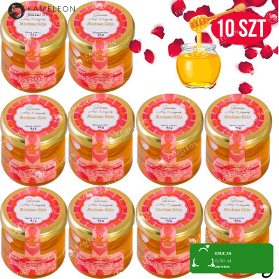 MIODOWA RÓŻA 45g MIÓD Z SYROPEM Z PŁATKÓW RÓŻY małe miodki NA PREZENT x10