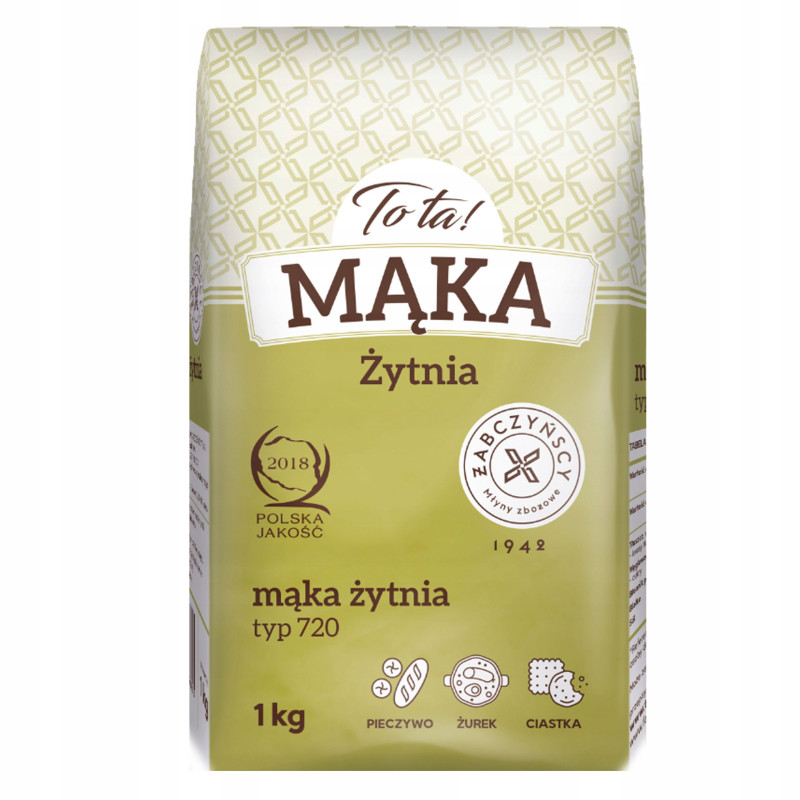TOTA MĄKA ŻYTNIA CHLEBOWA typ 720 CHLEB PIECZYWO ciastka żurek ToTa 1KG x10 10KG