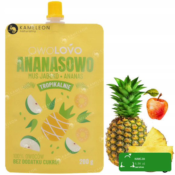OWOLOVO MUS 100% OWOCOWY PREMIUM TROPIKALNY mix smaków 200g x12szt 2,4KG