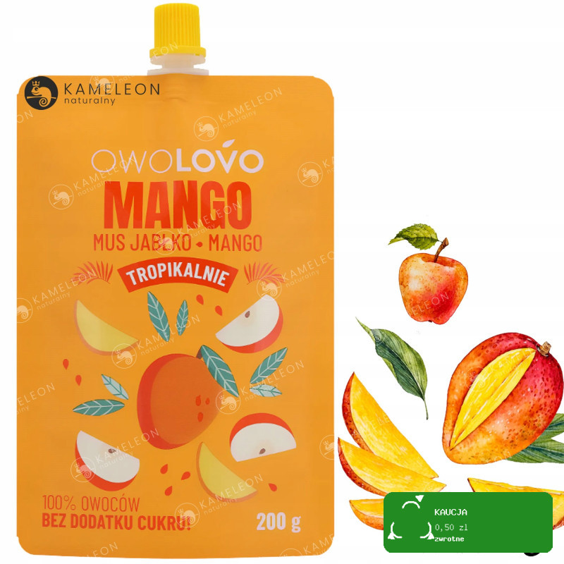 OWOLOVO MUS 100% OWOCOWY PREMIUM TROPIKALNY mix smaków 200g x12szt 2,4KG