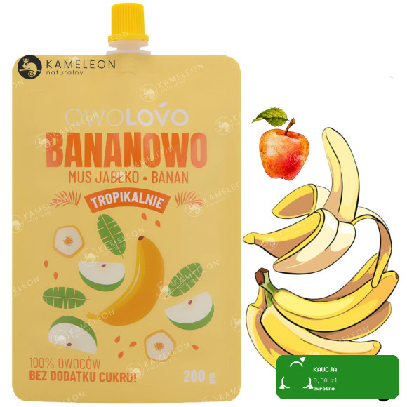 OWOLOVO MUS 100% OWOCOWY PREMIUM TROPIKALNY mix smaków 200g x12szt 2,4KG