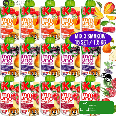 KUBUŚ IMMUNO ODPORNOŚĆ mus owocowo-warzywny MIX SMAKÓW saszetka 15szt 1,5KG