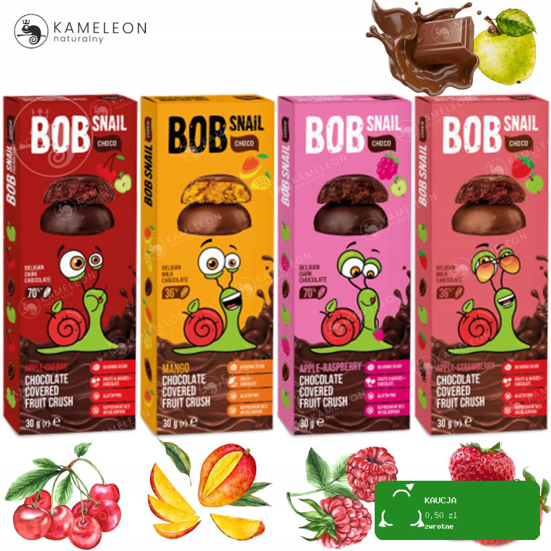 BOB SNAIL PRZEKĄSKA OWOC W CZEKOLADZIE 30G 4szt MIX