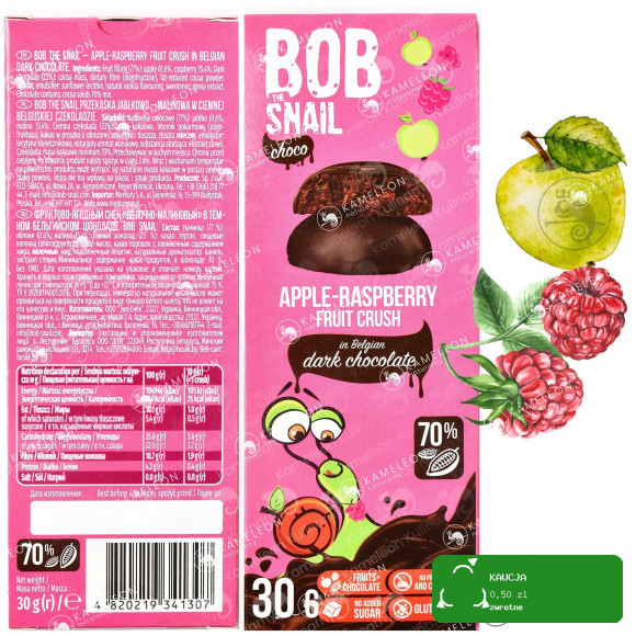 BOB SNAIL PRZEKĄSKA OWOC W CZEKOLADZIE 30G 4szt MIX