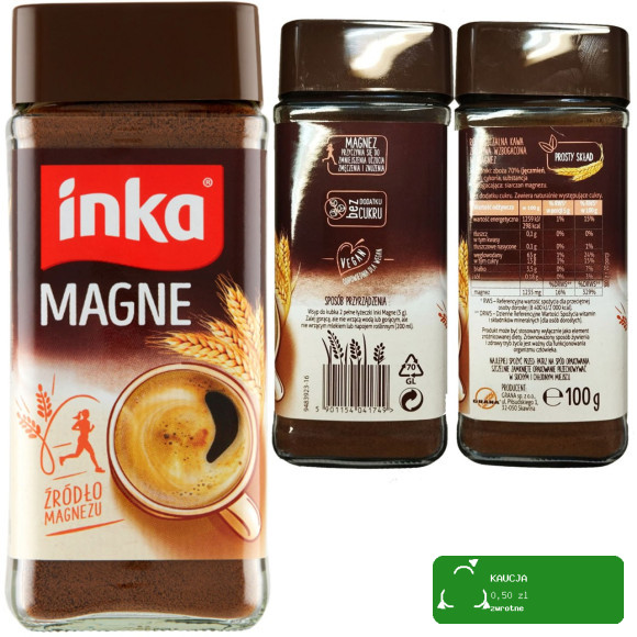 INKA KAWA ROZPUSZCZALNA ORKISZ MAGNE BŁONNIK WAPŃ I WITAMINY mix 4szt 0,4KG