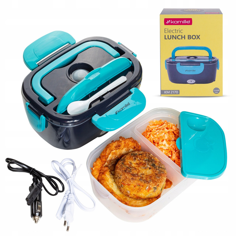 ELEKTRYCZNY LUNCH BOX TERMOS SAMOCHODOWY do samochodu 1000ml 1L KAMILLE