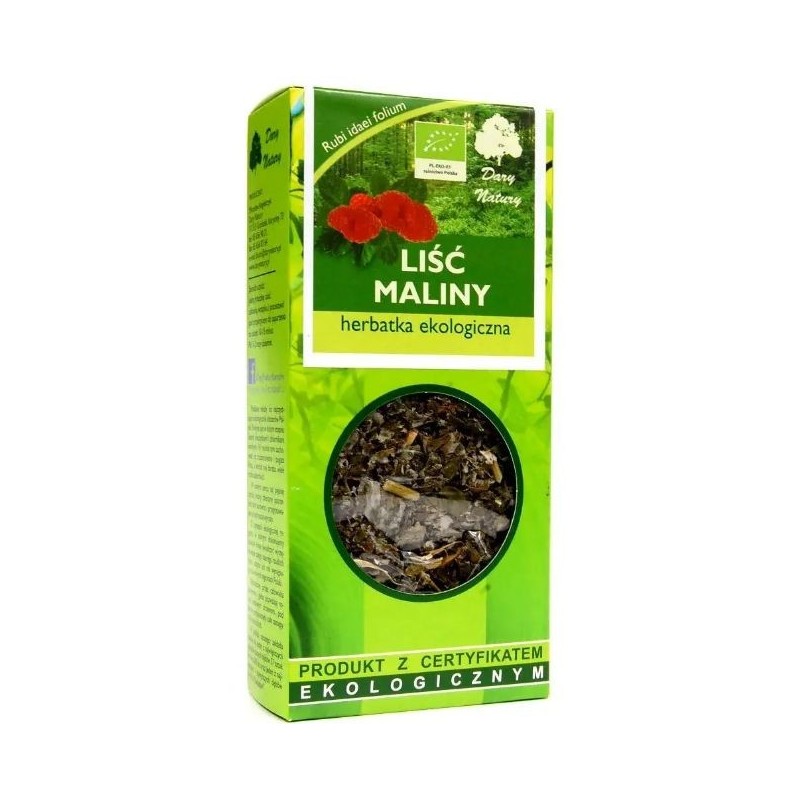 MALINA LIŚĆ MALINY suszony ziele EKO 25g DARY NATURY