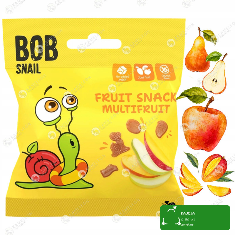 BOB SNAIL owocowe ŻELKI MIX smaków 7szt x 40g bez cukru 280G