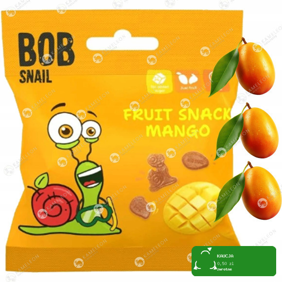 BOB SNAIL owocowe ŻELKI MIX smaków 7szt x 40g bez cukru 280G