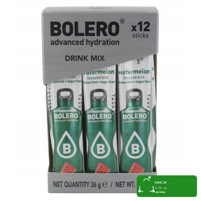 BOLERO DRINK w proszku WATERMELON ARBUZOWY 12x3g