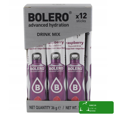 BOLERO DRINK w proszku RASPBERRY MALINA 12x3g