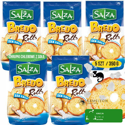 SALZA CHRUPKI CHLEBOWE przekąska BREDO ROLLS z solą SOLONE 70G x5 0,35KG