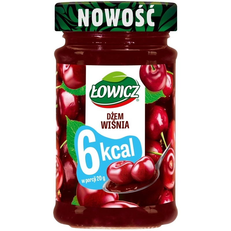 Łowicz DŻEM bez cukru ZERO wiśnia niskokaloryczny 6KCAL 200G