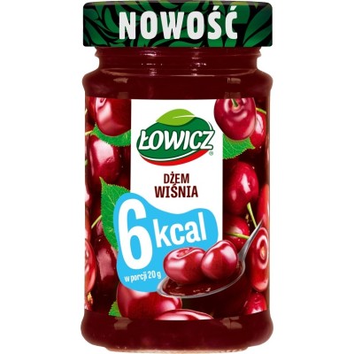 Łowicz DŻEM bez cukru ZERO wiśnia niskokaloryczny 6KCAL 200G