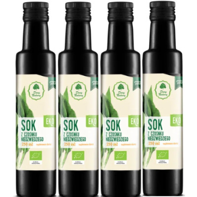 SOK Z CZOSNKU NIEDŹWIEDZIEGO ekologiczny eko 250 x4szt 1L DARY NATURY