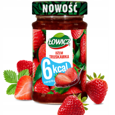 Łowicz DŻEM o smaku TRUSKAWKA niskokaloryczny 6 KCAL 200g