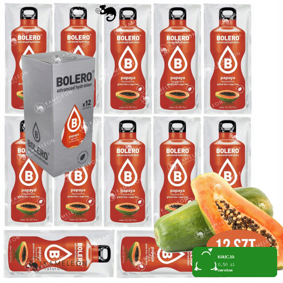 BOLERO DRINK NAPÓJ w proszku PAPAYA PAPAJA 12x9g