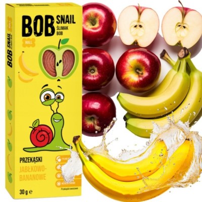 BOB SNAIL ROLLS przekąska owocowa bez cukru JABŁKO BANAN 30g
