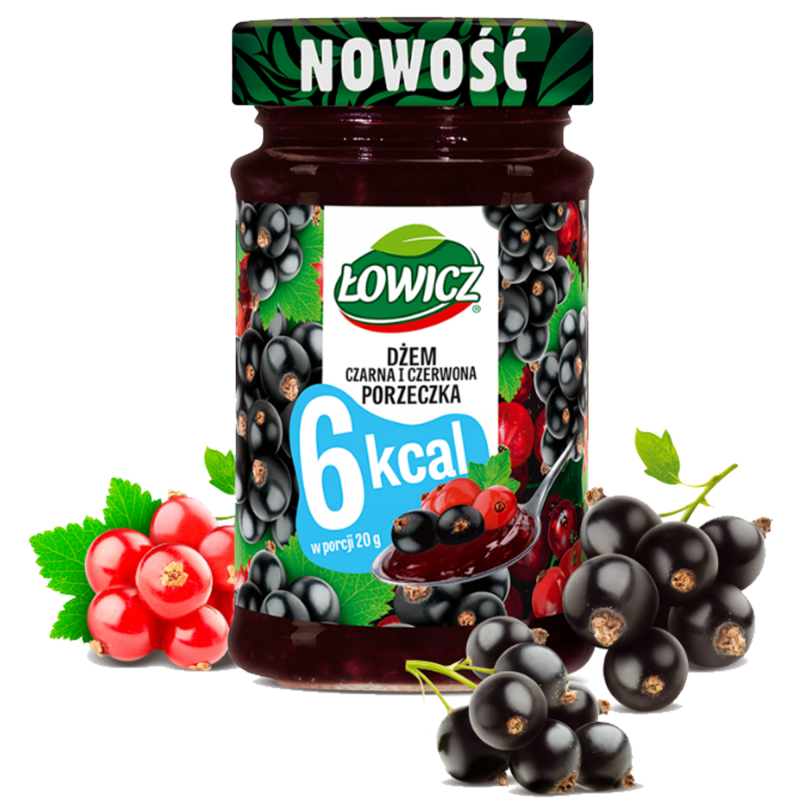 Łowicz DŻEM o smaku CZARNA i CZERWONA PORZECZKA