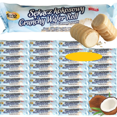 Arco SĘKACZ KOKOSOWY KOKOS ciastko RURKA Z KREMEM 32Gx40szt
