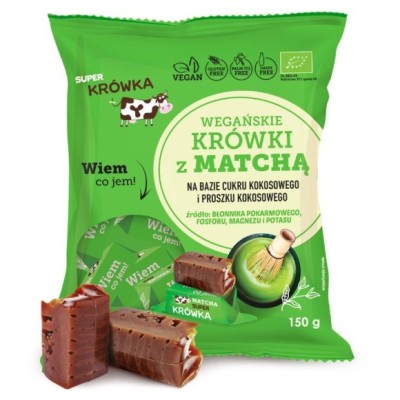 ME GUSTO Super Fudgio WEGAŃSKIE KRÓWKI Z MATCHĄ ekologiczne