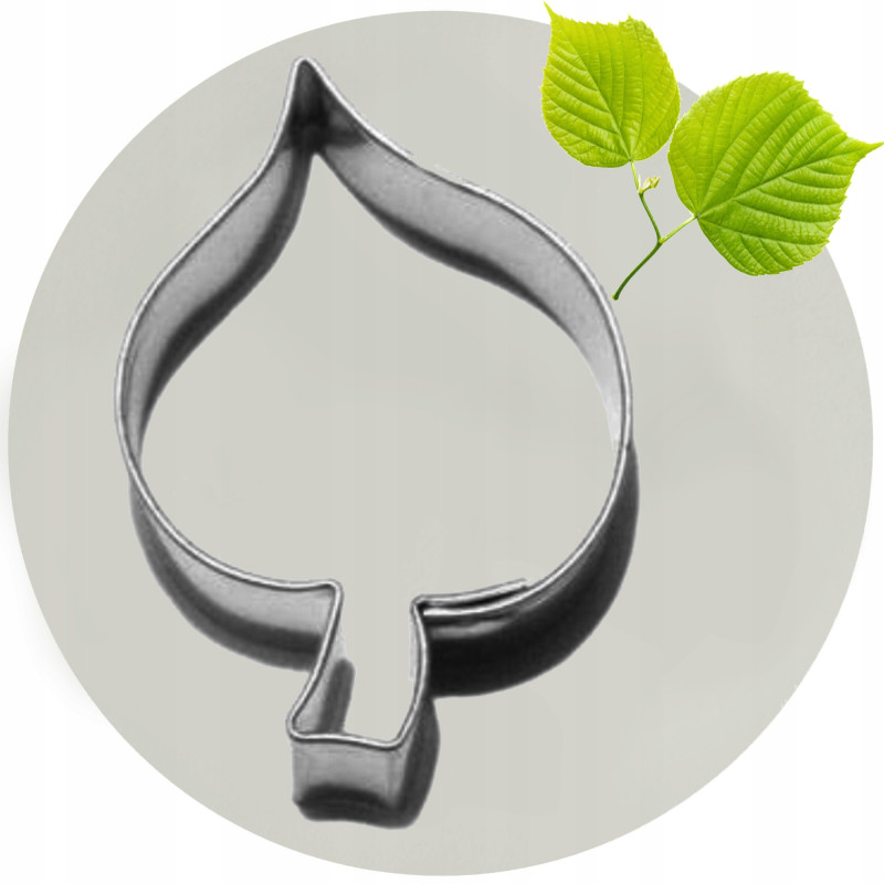 FOREMKA FORMA DO CIASTEK METALOWA wykrawacz LIŚĆ LIPY LISTEK LIPA 2,8x3,8cm