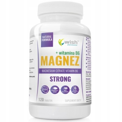 Wish MAGNEZ STRONG FORTE 350mg + WITAMINA B6 120 tabletek