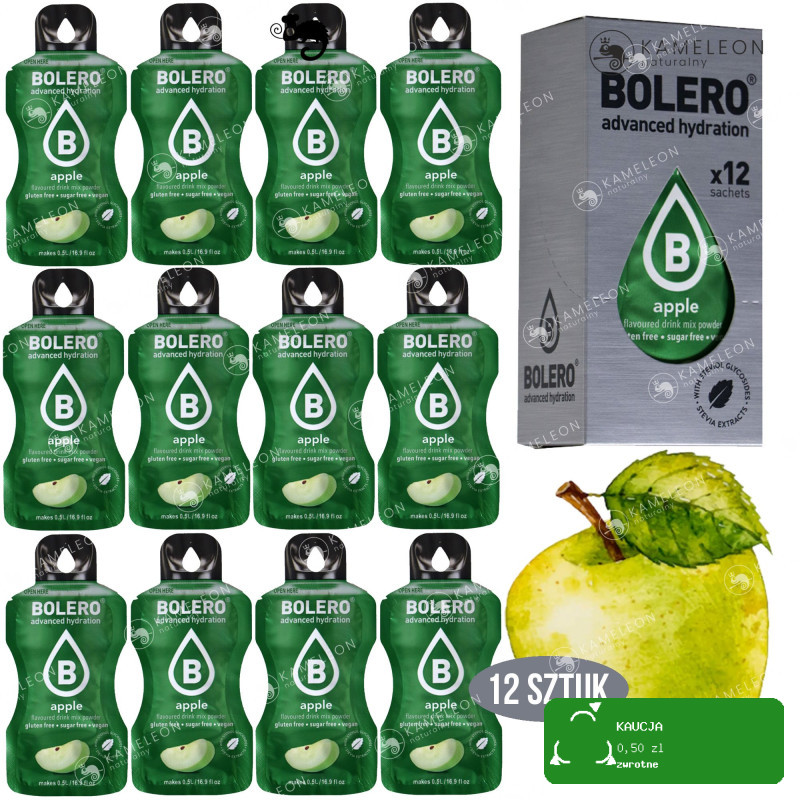 BOLERO DRINK w proszku APPLE JABŁKO jabłkowy 12x3g