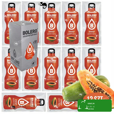 BOLERO DRINK NAPÓJ w proszku PAPAYA PAPAJA 12x9g