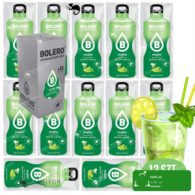BOLERO DRINK NAPÓJ w proszku MOJITO bez CUKRU 12x