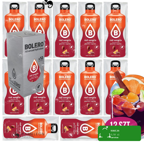 BOLERO DRINK NAPÓJ w proszku RED SANGRIA stewia 12