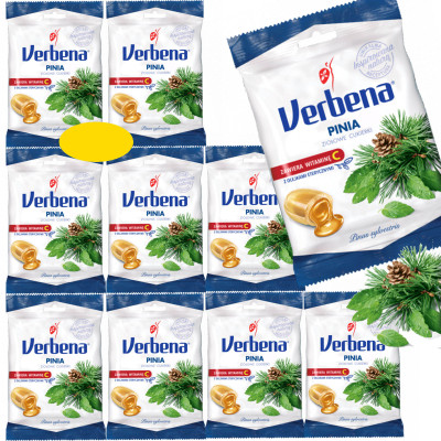 Verbena ZIOŁOWE cukierki PINIA + witamina C 60g x 10 sztuk 0,6KG
