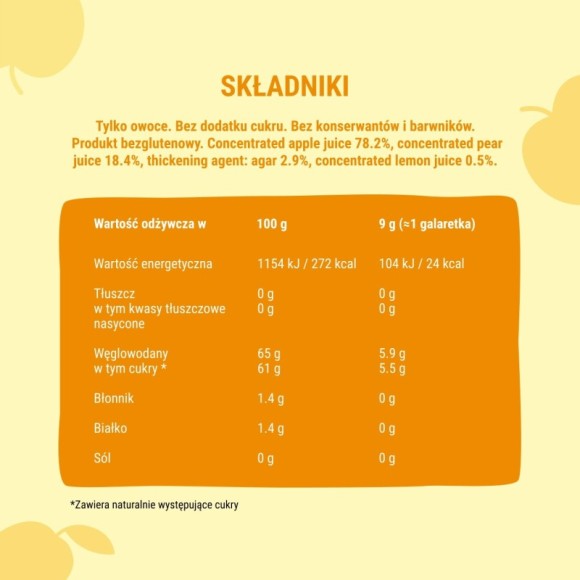 BOB SNAIL JELLY JABŁKO GRUSZKA CYTRYNA 90G