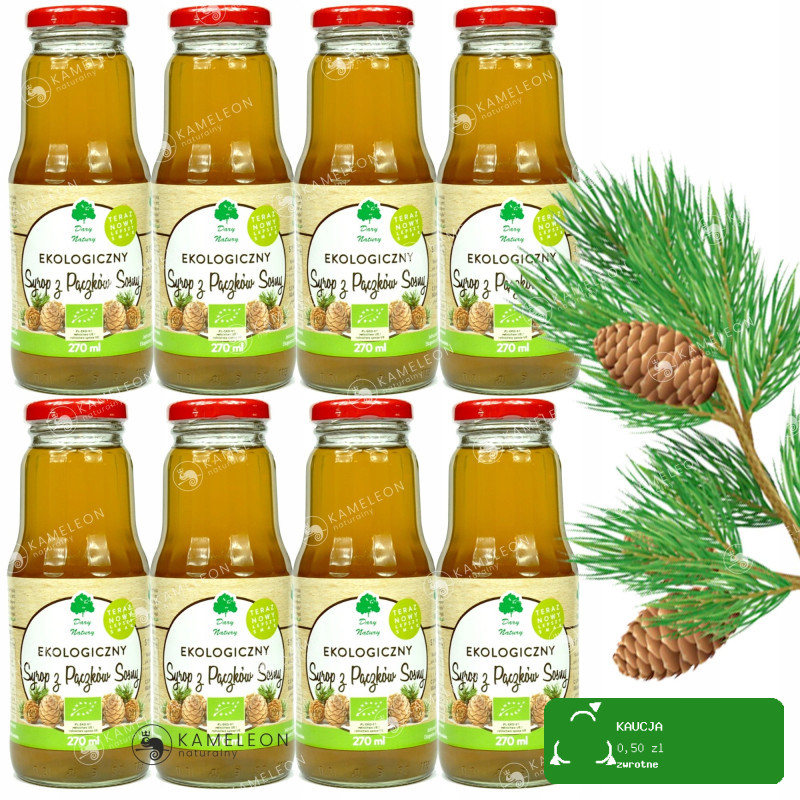 SYROP Z PĄCZKÓW SOSNY ekologiczny eko DARY NATURY 8szt x 270ml 2,16L