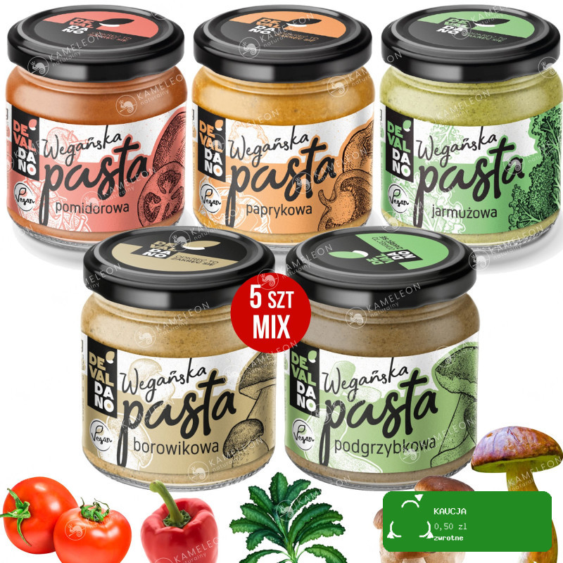 WEGETARIAŃSKA PASTA DO PIECZYWA MIX SMAKÓW Pomidorowa Paprykowa 5szt 870G
