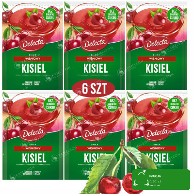 Delecta KISIEL WIŚNIOWY bez dodatku cukru 38G x6