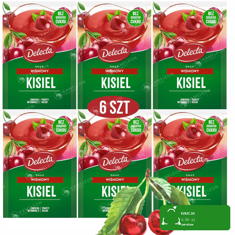 Delecta KISIEL WIŚNIOWY bez dodatku cukru 38G x6