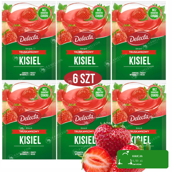Delecta KISIEL TRUSKAWKOWY bez dodatku cukru 38Gx6