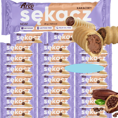 Arco SĘKACZ KAKAOWY ciasteczko BEZ CUKRU LAKTOZY 28g x24szt