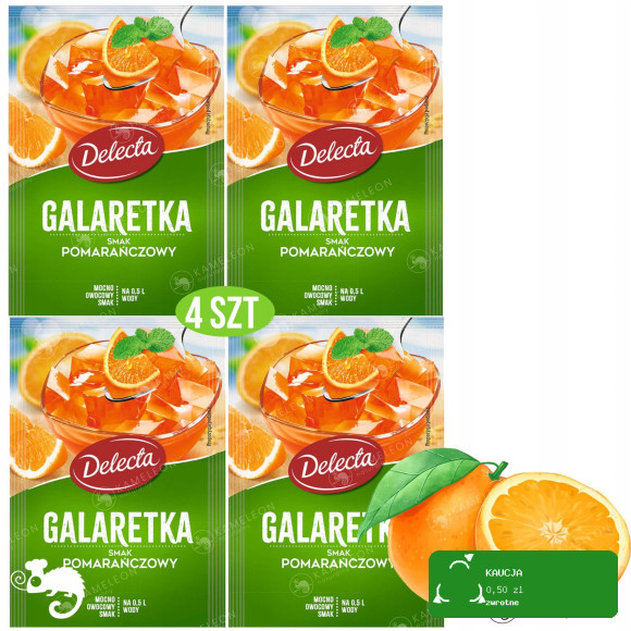 Delecta GALARETKA POMARAŃCZOWA smak pomarańczowy KRÓTKA DATA