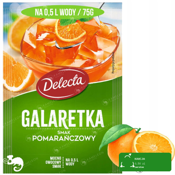 Delecta GALARETKA POMARAŃCZOWA smak pomarańczowy KRÓTKA DATA